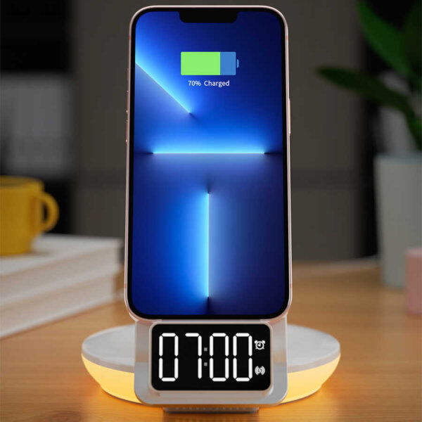 شاحن لاسلكي 4 في 1 WIWU M11 بقدرة 15 واط مع قاعدة مغناطيسية وضوء ليلي