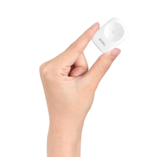 شاحن لاسلكي أبل واتش WIWU M16 أبيض 2.5 واط مع حماية من الحرارة والتصادم