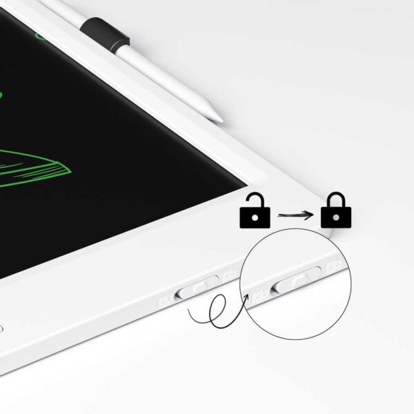 لوحة رسم إلكترونية WIWU 13.5 بوصة مع شاشة LCD وغطاء بلاستيكي أبيض