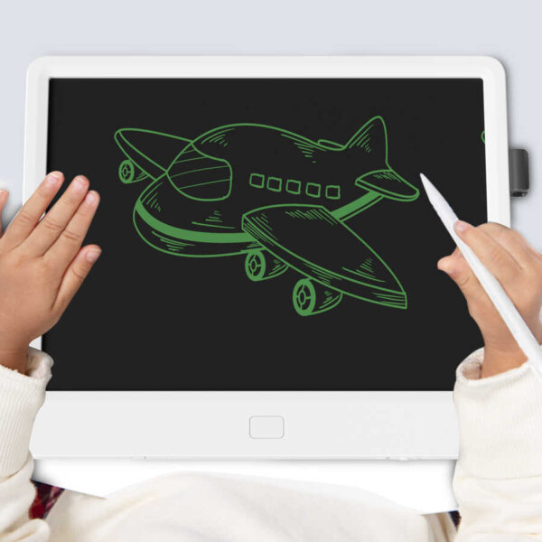 لوحة رسم إلكترونية WIWU 13.5 بوصة مع شاشة LCD وغطاء بلاستيكي أبيض