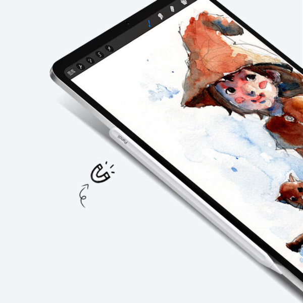 693668640661-4.jpg قلم رصاص بلوتوث شحن لاسلكي أبيض مع مؤشر البطارية للآيباد - WIWU