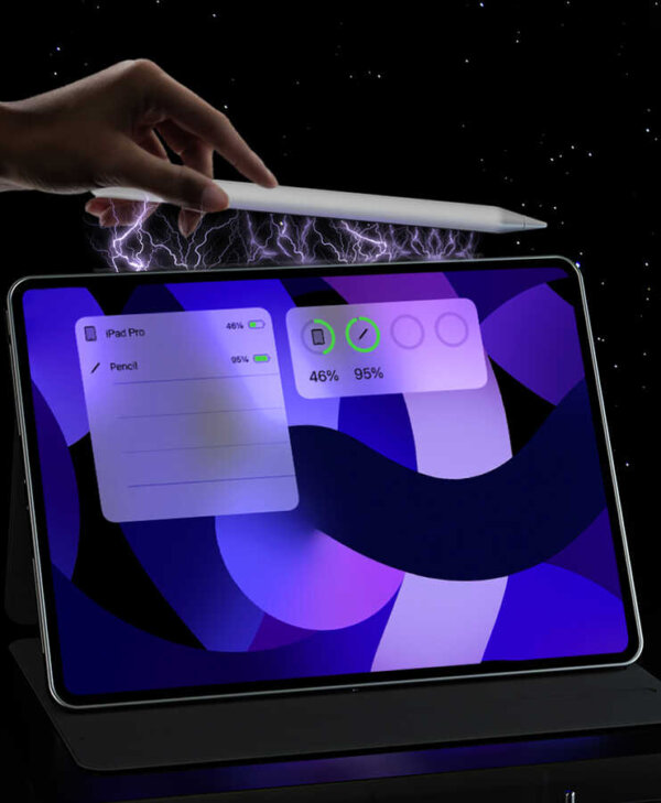 693668640661-9.jpg قلم رصاص بلوتوث شحن لاسلكي أبيض مع مؤشر البطارية للآيباد - WIWU