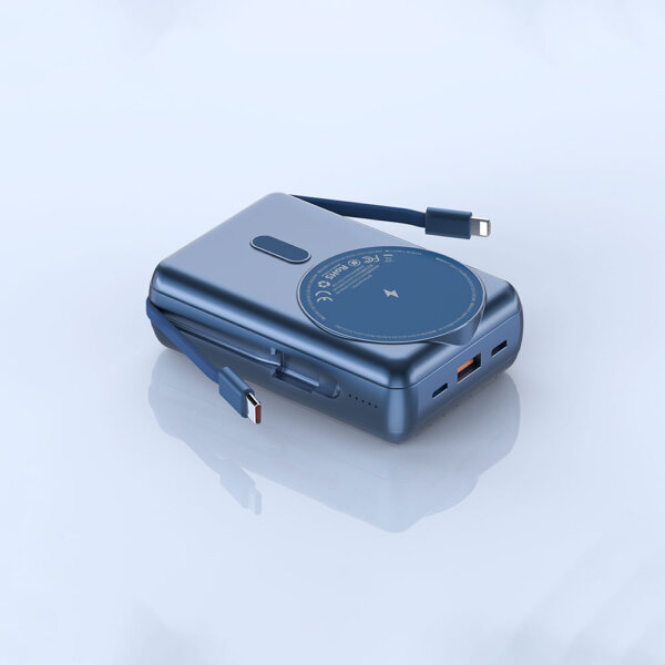 شاحنة سلسلة بنك الطاقة WIWU PP04 بسعة 20000mAh مع شحن لاسلكي 15W وشحن سريع USB-C - حقيبة لابتوب عمودية WIWU Alpha 11 بوصة