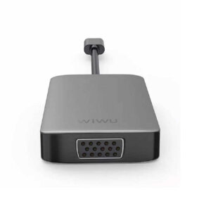 محول HDMI USB VGA Alpha 513HVP من WIWU بمنفذ HDMI وUSB 3.0 وVGA - اللون الرمادي