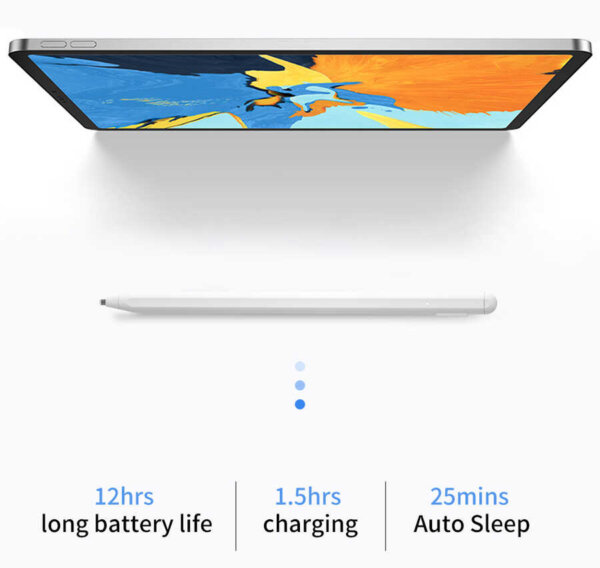 قلم رصاص ماكس (النسخة الجديدة) - قلم ستايلوس متiversal لـ iPad و iPhone و Huawei و Samsung بشاشات اللمس - الألومنيوم + POM - أبيض