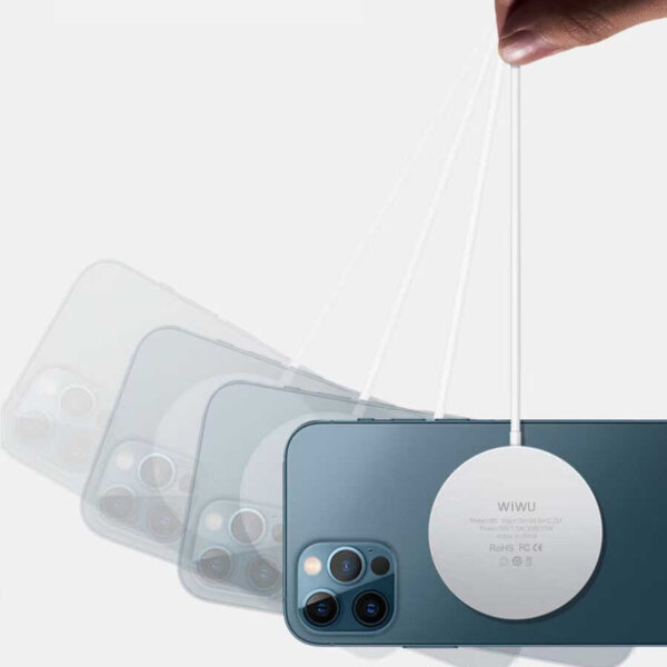شاحن مغناطيسي لاسلكي WIWU Magsafe بقوة 15 واط للأيفون والسماعات