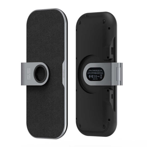 شاحن لاسلكي WIWU Power Air PA3IN1B بقدرة 30W مع دعم شحن AirPods وApple Watch - اللون الرمادي الفضائي