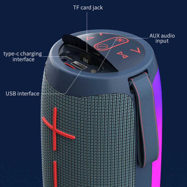 سماعة WIWU P40 لون داكن بطارية 3000mAh مع إضاءة موسيقية