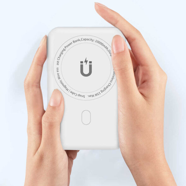 شاحن لاسلكي مغناطيسي WIWU Snap Cube 10000mAh مع مثبت احترافي وشحن سريع - حقيبة لابتوب عمودية WIWU Alpha 11 بوصة