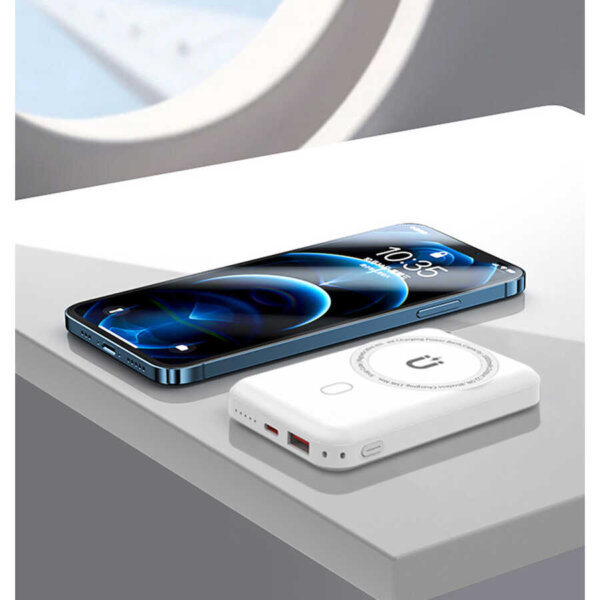 شاحن لاسلكي مغناطيسي WIWU Snap Cube 10000mAh مع مثبت احترافي وشحن سريع - حقيبة لابتوب عمودية WIWU Alpha 11 بوصة