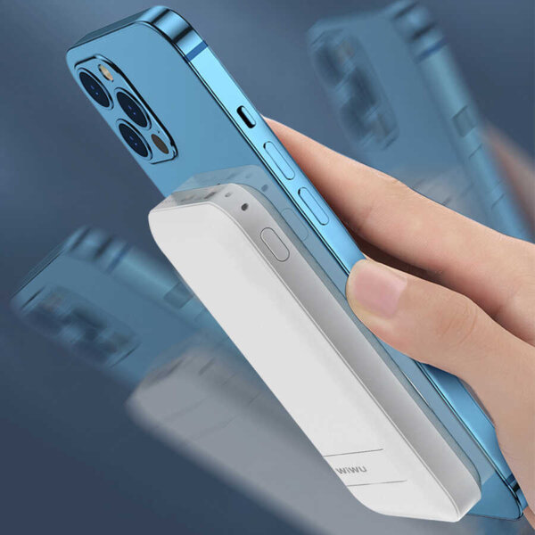 شاحن لاسلكي مغناطيسي WIWU Snap Cube 10000mAh مع مثبت احترافي وشحن سريع - حقيبة لابتوب عمودية WIWU Alpha 11 بوصة
