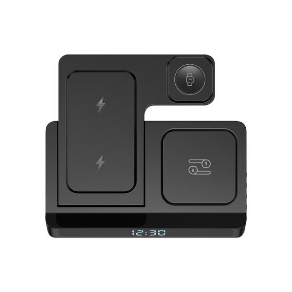 6976195091656-4.png شاحن لاسلكي 5 في 1 WIWU Wi-W006 بقوة 15W مع ساعة رقمية وأضواء محيطة - أسود