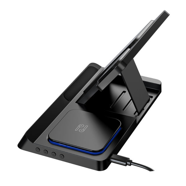 6976195091656-7.png شاحن لاسلكي 5 في 1 WIWU Wi-W006 بقوة 15W مع ساعة رقمية وأضواء محيطة - أسود