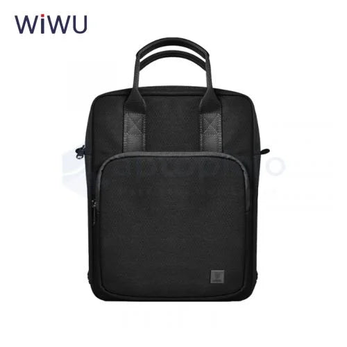 حقيبة ظرفية مقاومة للماء من WIWU بسعة 11 بوصة مع حزام كتف وأربعة جيوب أمامية - لون أسود