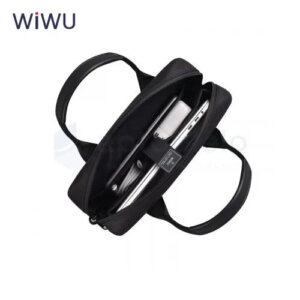 حقيبة ظرفية مقاومة للماء من WIWU بسعة 11 بوصة مع حزام كتف وأربعة جيوب أمامية - لون أسود