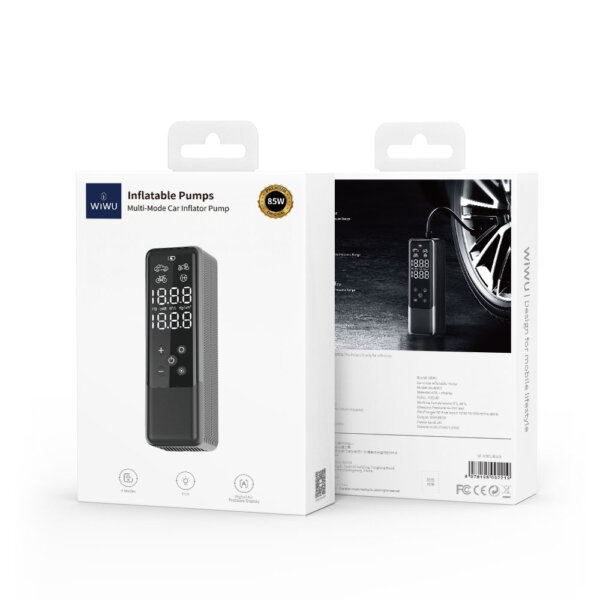 ضاغط هواء سيارة رقمي WIWU Wi-Ai001 مع شاشة رقمية وشحن سريع 85W
