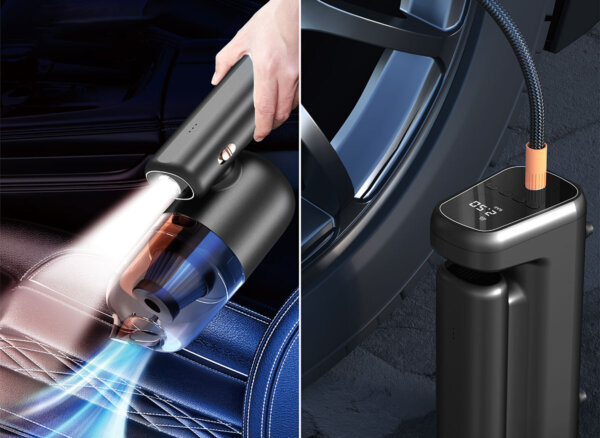 مضخة هواء سيارة WIWU Wi-Ai002 5 في 1 مع شاشة رقمية وسعة 4000mAh