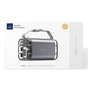 شاحن بورتابل 40000 مللي أمبير WIWU Wi-P003 مع شاشة رقمية ومصباح يدوي ووظيفة SOS