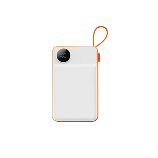 شاحن بورتابل 10000 مللي أمبير WIWU Wi-P007 بطارية 10000mAh مع شحن لاسلكي وUSB-A وType-C - برتقالي