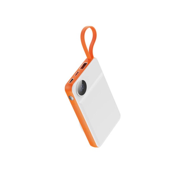 شاحن بورتابل 10000 مللي أمبير WIWU Wi-P007 بطارية 10000mAh مع شحن لاسلكي وUSB-A وType-C - برتقالي