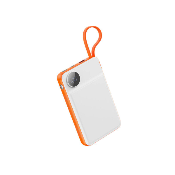 شاحن بورتابل 10000 مللي أمبير WIWU Wi-P007 بطارية 10000mAh مع شحن لاسلكي وUSB-A وType-C - برتقالي