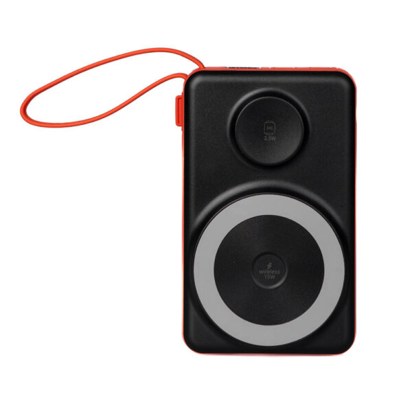 شاحن بورتابل 10000 مللي أمبير WIWU Wi-P007 بطارية 10000mAh مع شحن لاسلكي وUSB-A وType-C - برتقالي