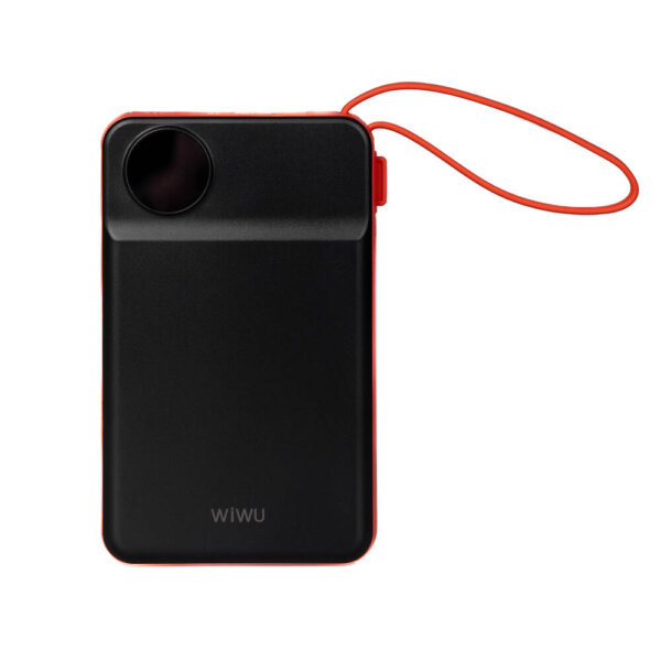 شاحن بورتابل 10000 مللي أمبير WIWU Wi-P007 بطارية 10000mAh مع شحن لاسلكي وUSB-A وType-C - برتقالي