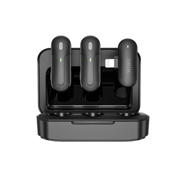 ميكروفون لاسلكي صغير WIWU Wi-WM002 مع شاحن 450mAh ومتقاطع TYPE-C/Lightning