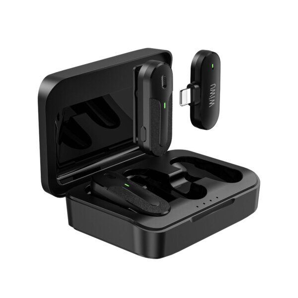 ميكروفون لاسلكي صغير WIWU Wi-WM002 مع شاحن 450mAh ومتقاطع TYPE-C/Lightning