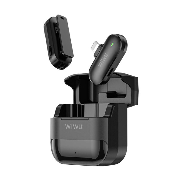 ميكروفون لاسلكي صغير WIWU Wi-WM001 بطارية 450mAh مع حقيبة شحن