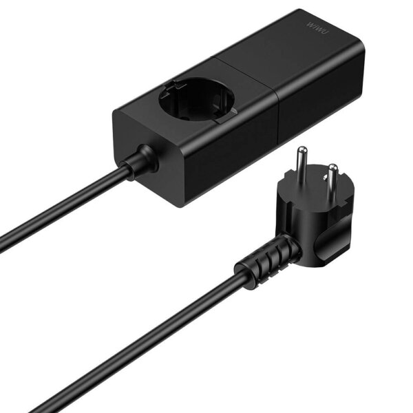 شاحن GaN 100 واط من WIWU بمنفذ USB-C مزدوج وUSB-A لشحن سريع وآمن