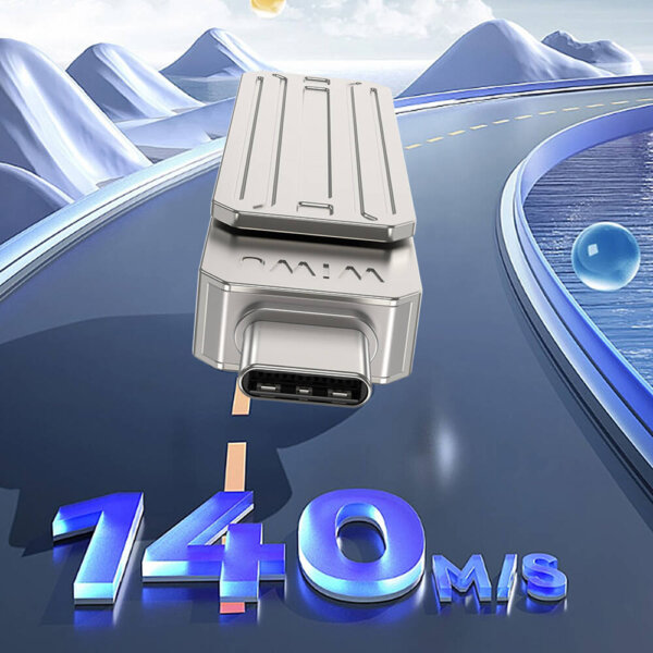 6976975612743-12.jpg USB فلاش درايف 3 في 1 WIWU Wi-FD001 بسعة 64 جيجا بايت مع منفذ USB-A و Lightning و Type-C