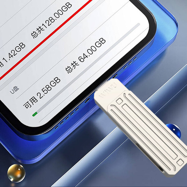 6976975612743-14.jpg USB فلاش درايف 3 في 1 WIWU Wi-FD001 بسعة 64 جيجا بايت مع منفذ USB-A و Lightning و Type-C