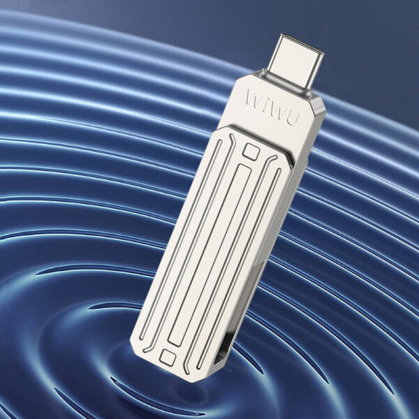 6976975612743-16.jpg USB فلاش درايف 3 في 1 WIWU Wi-FD001 بسعة 64 جيجا بايت مع منفذ USB-A و Lightning و Type-C