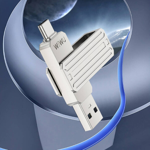 USB فلاش درايف 3 في 1 بسعة 256 جيجابايت - WIWU FD001