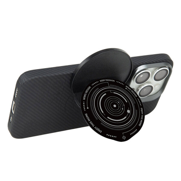 حلقة مغناطيسية متعددة الاستخدامات WIWU B2 للهاتف الأسود