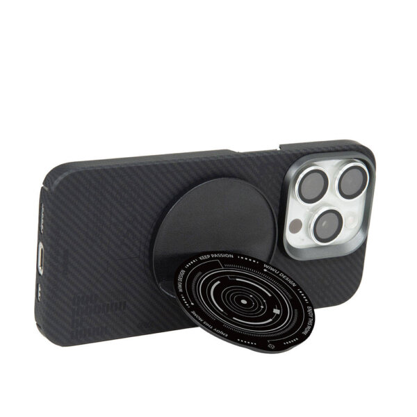 حلقة مغناطيسية متعددة الاستخدامات WIWU B2 للهاتف الأسود