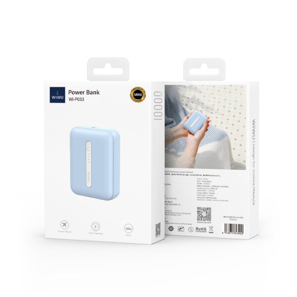 شاحن بورتابل 10000 مللي أمبير WIWU Wi-P033 مع إضاءة LED وشحن سريع - حقيبة لابتوب عمودية WIWU Alpha 11 بوصة