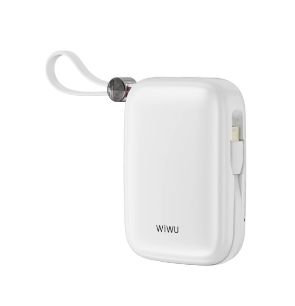 شاحن بطارية محمول WIWU Wi-P042 سعة 10000mAh مع كابلات Type-C و Lightning مدمجة - حقيبة لابتوب عمودية WIWU Alpha 11 بوصة