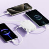 شاحن بطارية محمول WIWU Wi-P042 سعة 10000mAh مع كابلات Type-C و Lightning مدمجة - حقيبة لابتوب عمودية WIWU Alpha 11 بوصة