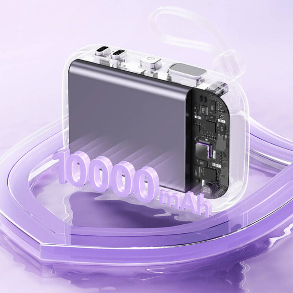 شاحن بطارية محمول WIWU Wi-P042 سعة 10000mAh مع كابلات Type-C و Lightning مدمجة - حقيبة لابتوب عمودية WIWU Alpha 11 بوصة