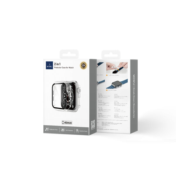 حافظة ساعة JD-108 شفافة 2 في 1 مع غطاء وفيلم حماية متكاملة