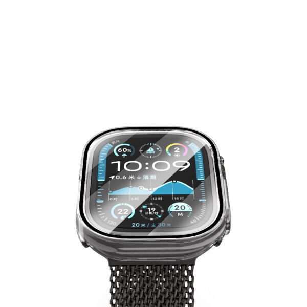 6977703651379-6.jpg حالة حماية ساعة JD-108 WIWU 2 في 1 مع غطاء وفيلم شفاف 49MM