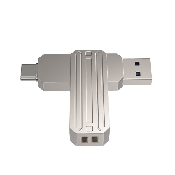 usb 3.2 فلش درايف 512 جيجا WIWU Infinite 2in1 USB3.2 Flash Drive 512GB فضي