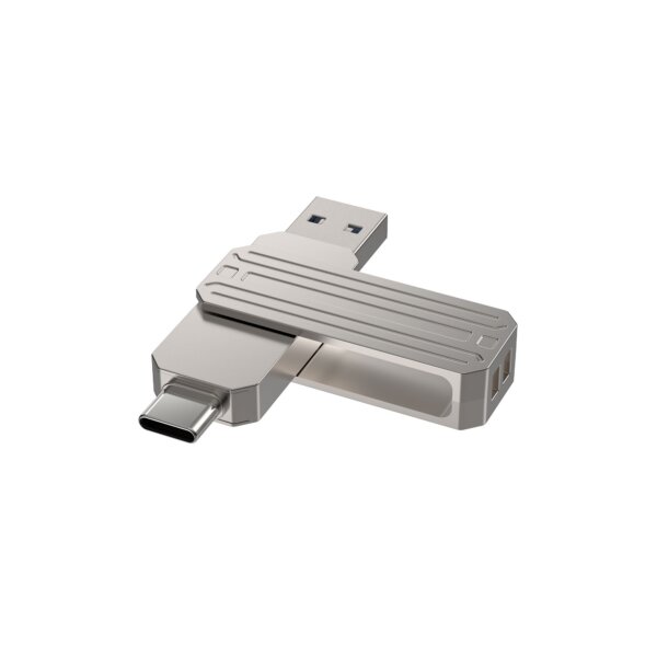 usb 3.2 فلش درايف 512 جيجا WIWU Infinite 2in1 USB3.2 Flash Drive 512GB فضي