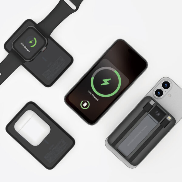 شاحن بطارية خارجي 10000 مللي أمبير WIWU Duke Power Bank 22.5W - حقيبة لابتوب عمودية WIWU Alpha 11 بوصة