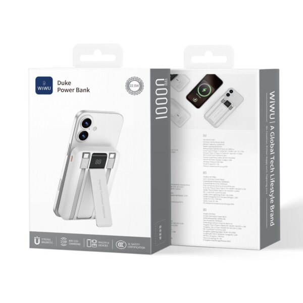 شاحن بطارية خارجي 10000 مللي أمبير WIWU Duke Power Bank 22.5W - حقيبة لابتوب عمودية WIWU Alpha 11 بوصة