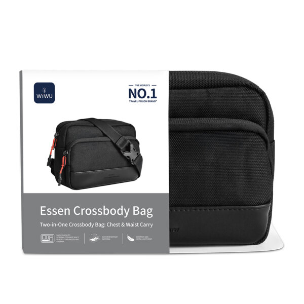 حقيبة صدرية وسطية Essen 2 في 1 من WIWU باللون الأسود