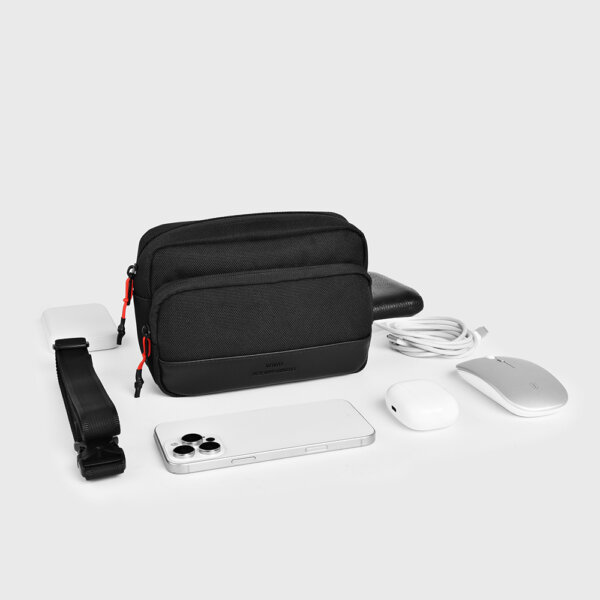 حقيبة صدرية وسطية Essen 2 في 1 من WIWU باللون الأسود