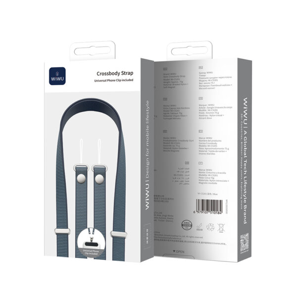 حزام كتف WIWU Crossbody Strap متعدد الألوان - حقيبة لابتوب عمودية WIWU Alpha 11 بوصة